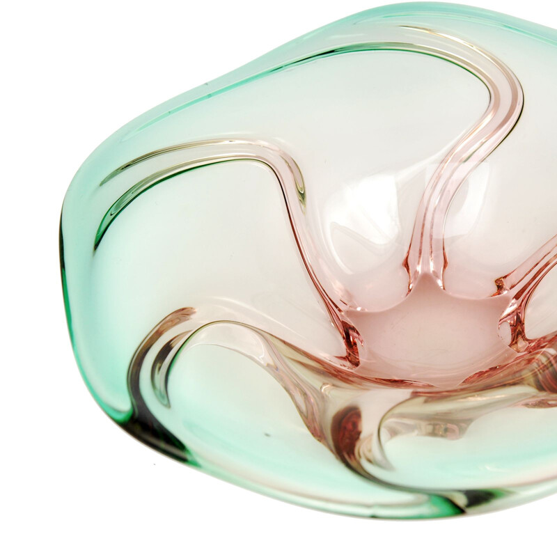 Vintage bowl in glass by Jozef Hospodka