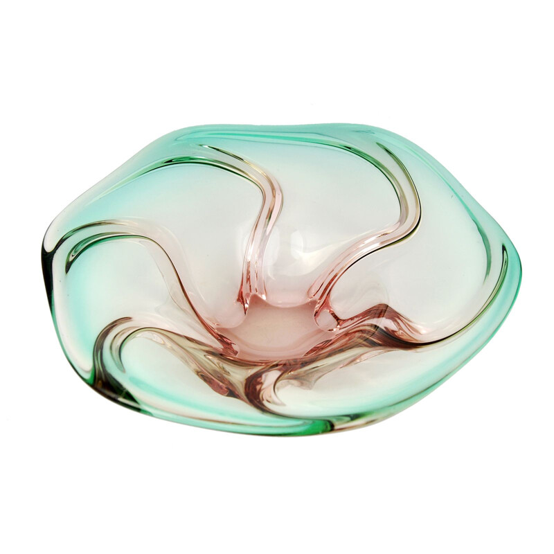 Vintage bowl in glass by Jozef Hospodka