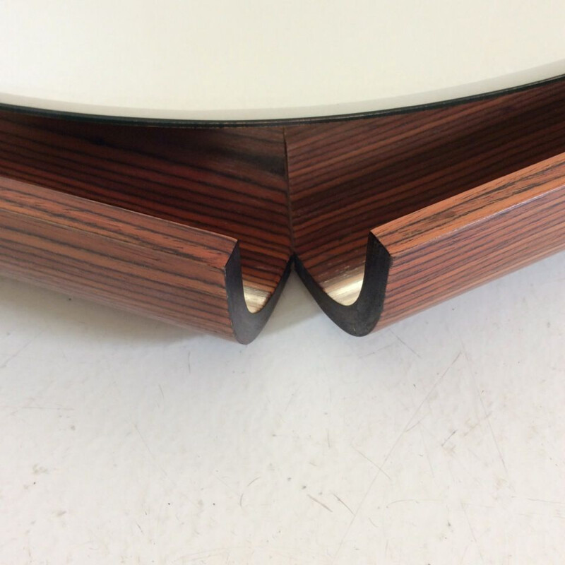 Octogonal light mirror in rosewood