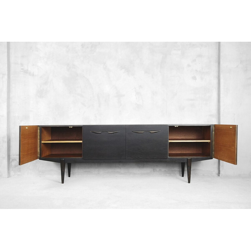 Vintage minimalist sideboard in black ashwood