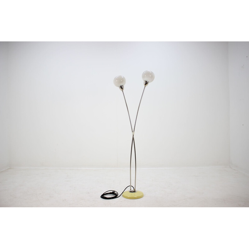 Vintage floor lamp in polychrome steel glazed ceramic, Czechoslovakia