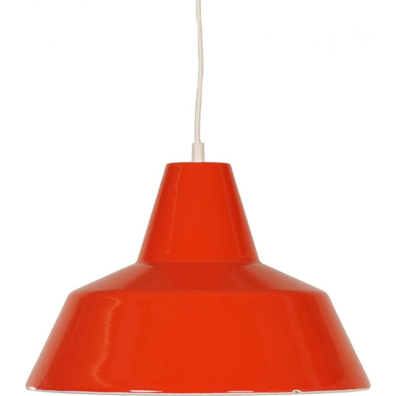 Suspension vintage scandinave par Louis Poulsen en fer orange 1970