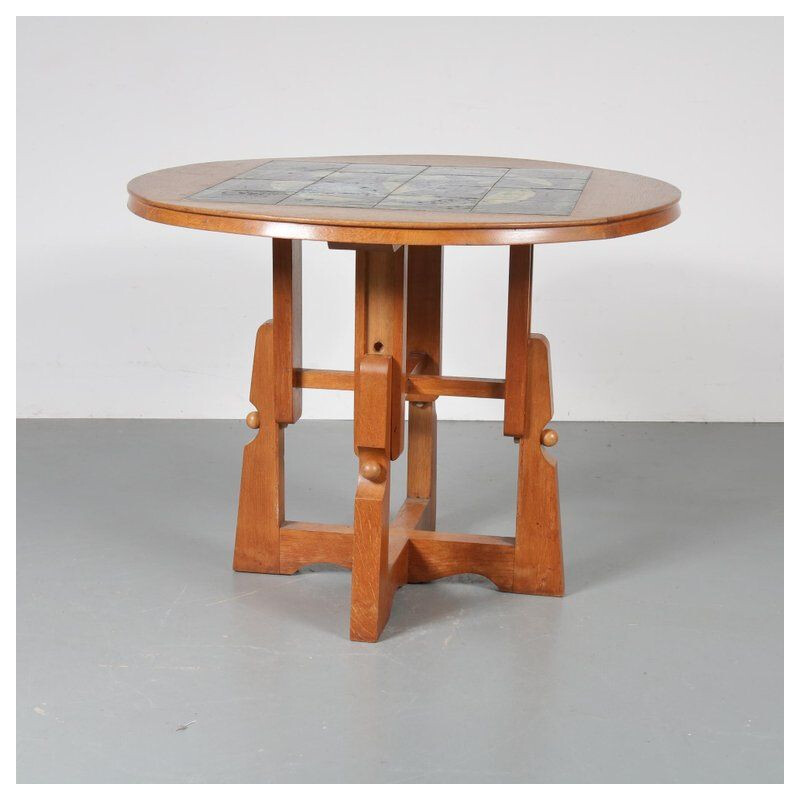 Vintage coffee table by Guillerme et Chambron Ladislas France 1950