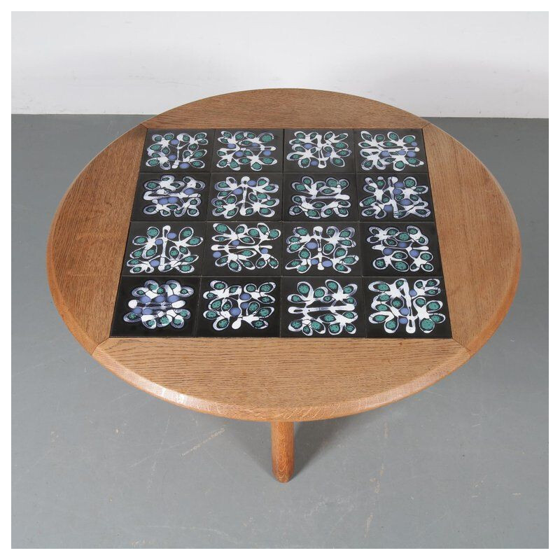 Vintage coffee table by Guillerme et Chambron Ladislas France 1950