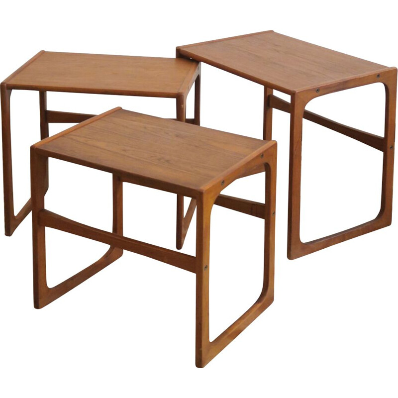 Set of vintage danish nesting tables in teakwood 1960