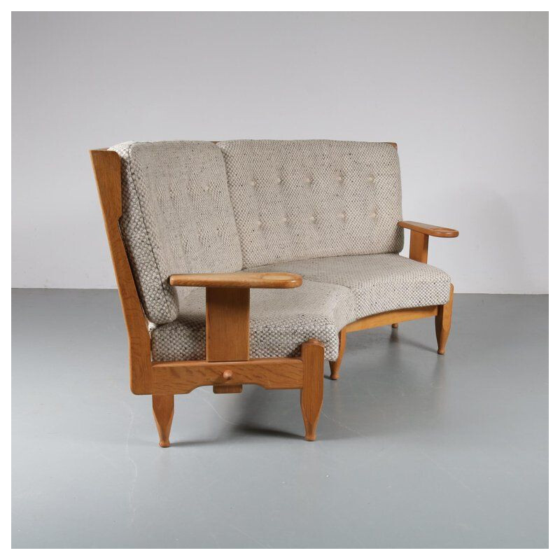 Vintage Corner Sofa Guillerme et Chambron, France, 1940