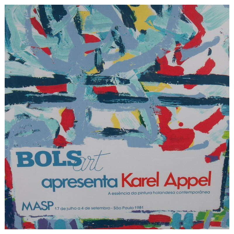 Vintage lithograph Karel Appel for the exhibition Bols Art, Brazil 1981