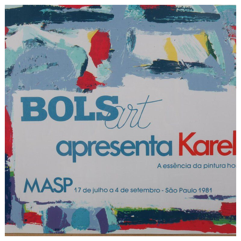 Karel Appel Vintage-Lithografie für die Ausstellung Bols Art, Brasilien 1981