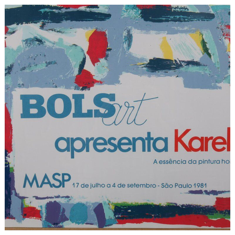 Litografia d'epoca di Karel Appel per la mostra Bols Art, Brasile 1981