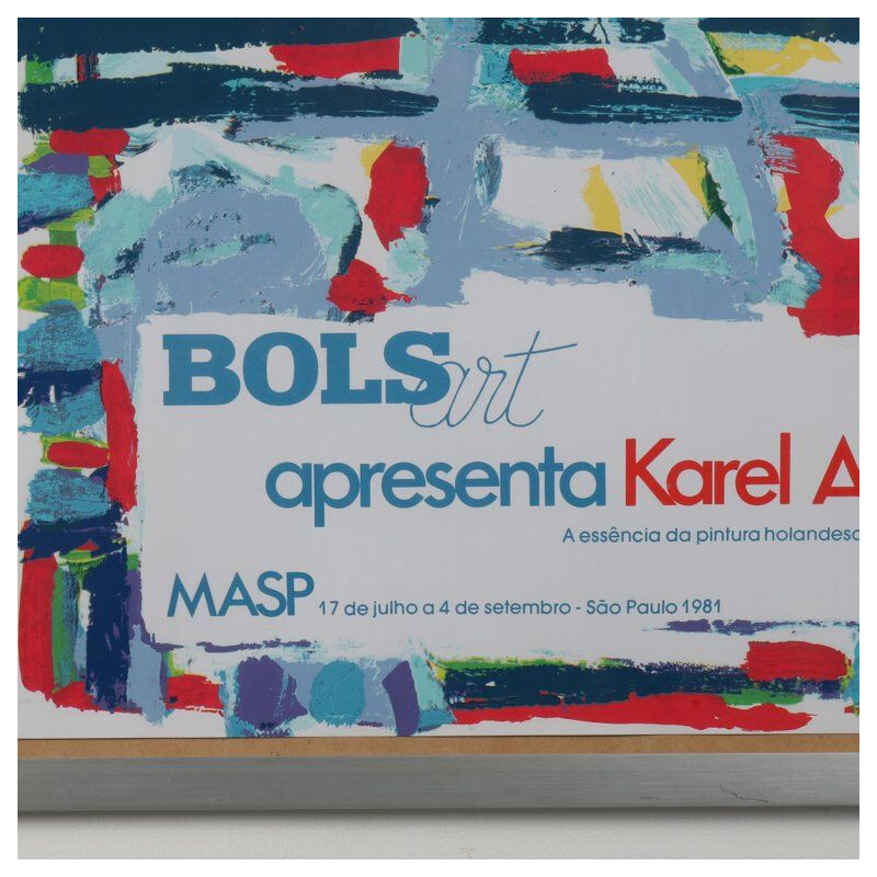 Karel Appel Vintage-Lithografie für die Ausstellung Bols Art, Brasilien 1981