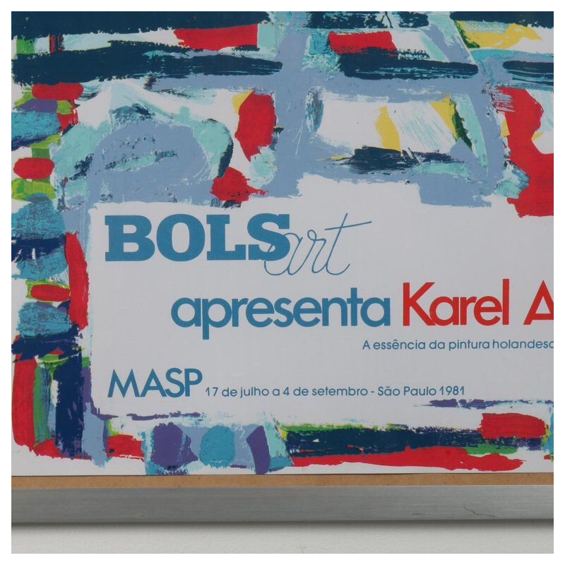 Vintage Karel Appel litho voor de tentoonstelling Bols Art, Brazilië 1981