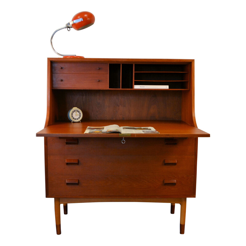 Vintage Danish secretary in teak by Børge Mogensen for Søborg Møbelfabrik,1960