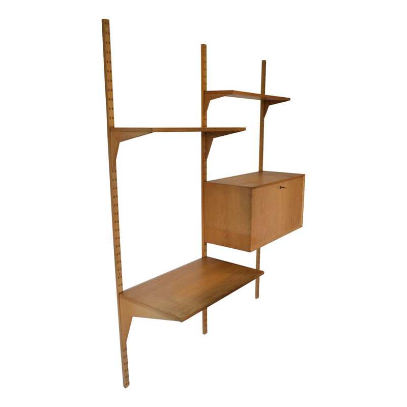 Vintage modular wall-unit in oak by Poul Cadovius for Cado,1960