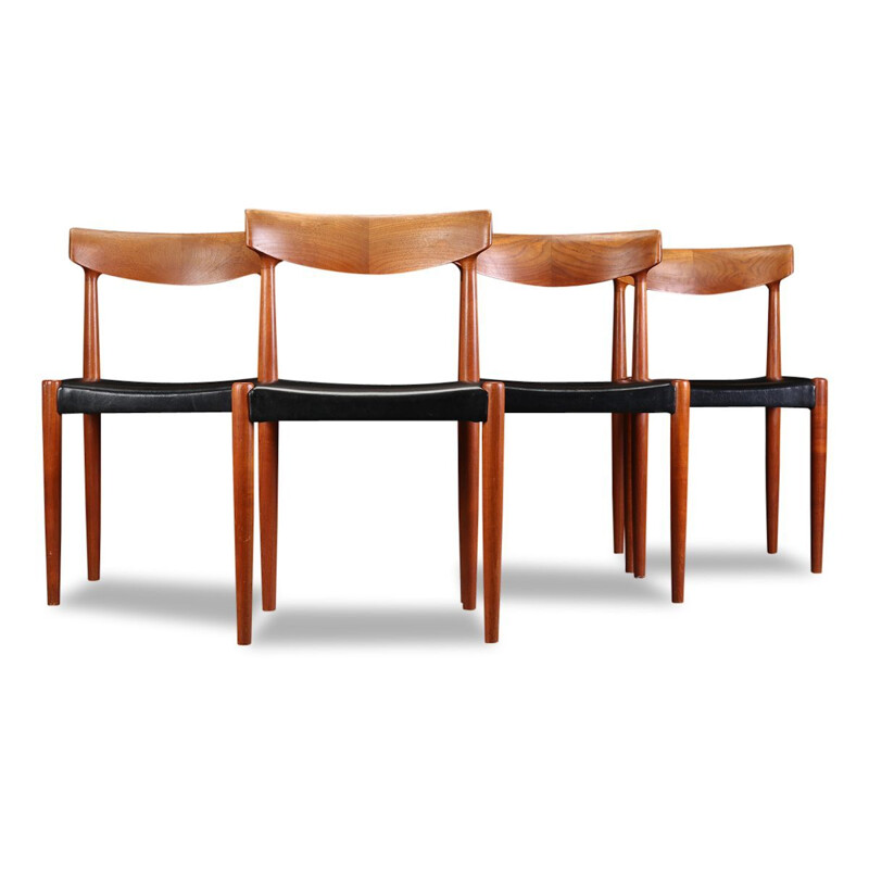 Set of 4 Danish vintage dining chairs in teak by Knud Faerch for  Slagelse Møbelvaerk ,1960