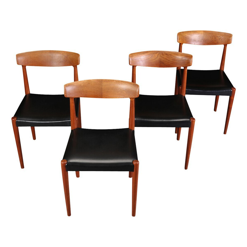 Ensemble de 4 chaises à repas vintage en teck par Knud Faerch for Slagelse Møbelvaerk,1960 