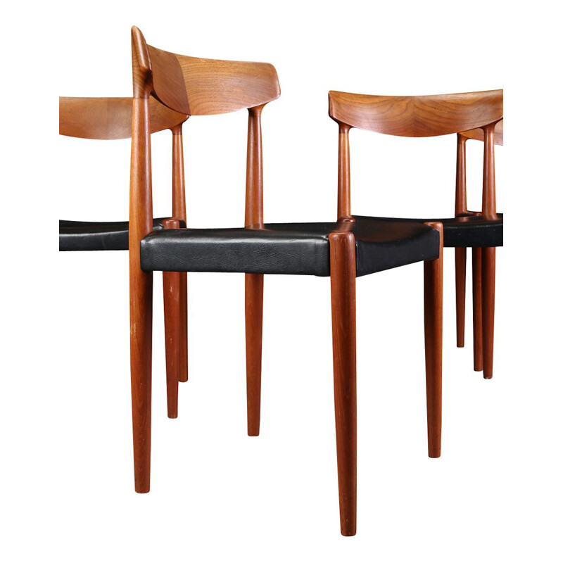 Set of 4 Danish vintage dining chairs in teak by Knud Faerch for  Slagelse Møbelvaerk ,1960