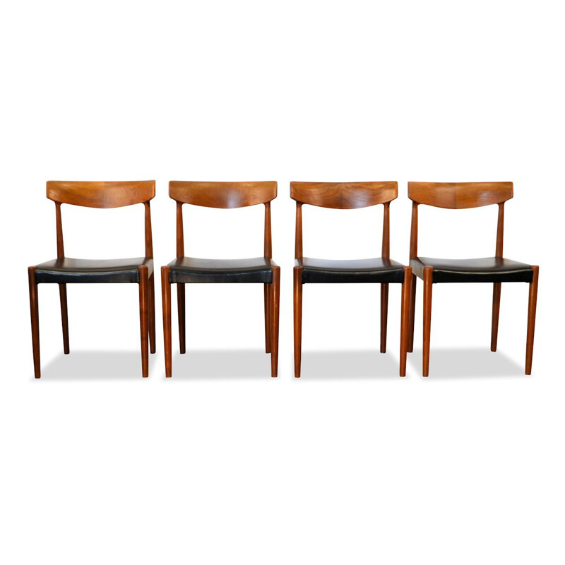 Set of 4 Danish vintage dining chairs in teak by Knud Faerch for  Slagelse Møbelvaerk ,1960