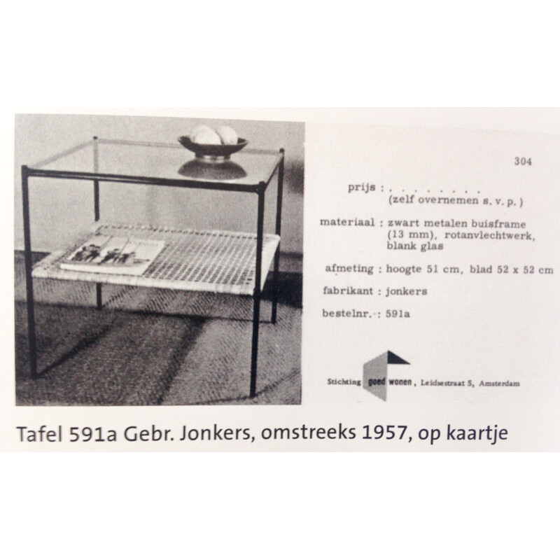 Table basse vintage par Dirk Van Sliedregt pour Rohe 1950