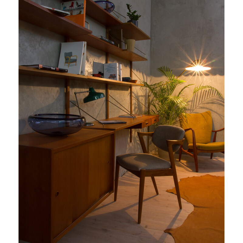 Vintage wall unit with a desk system by Poul Cadovius,1960