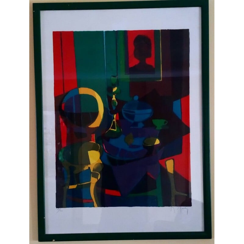Vintage lithography number 106/150 by Marcel Mouly 1980
