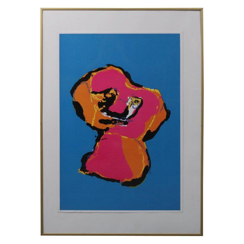 Vintage screen print animal colored in an iconic style by karel appel 'Animal', 1970