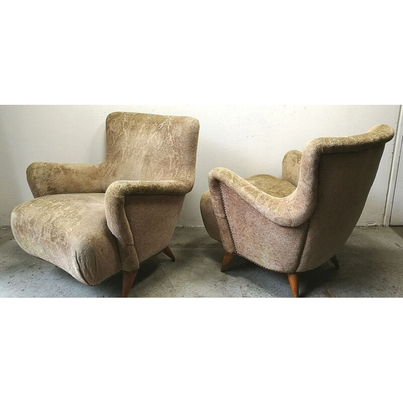 Pair of vintage armchairs by Charles Ramos, 1950