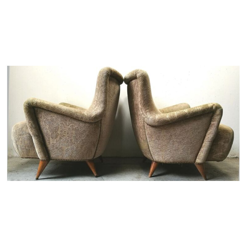 Pair of vintage armchairs by Charles Ramos, 1950