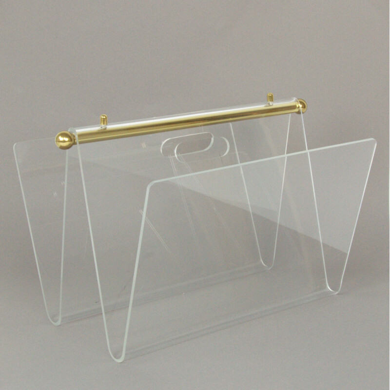 Vintage magazine rack in Plexiglas 1970 