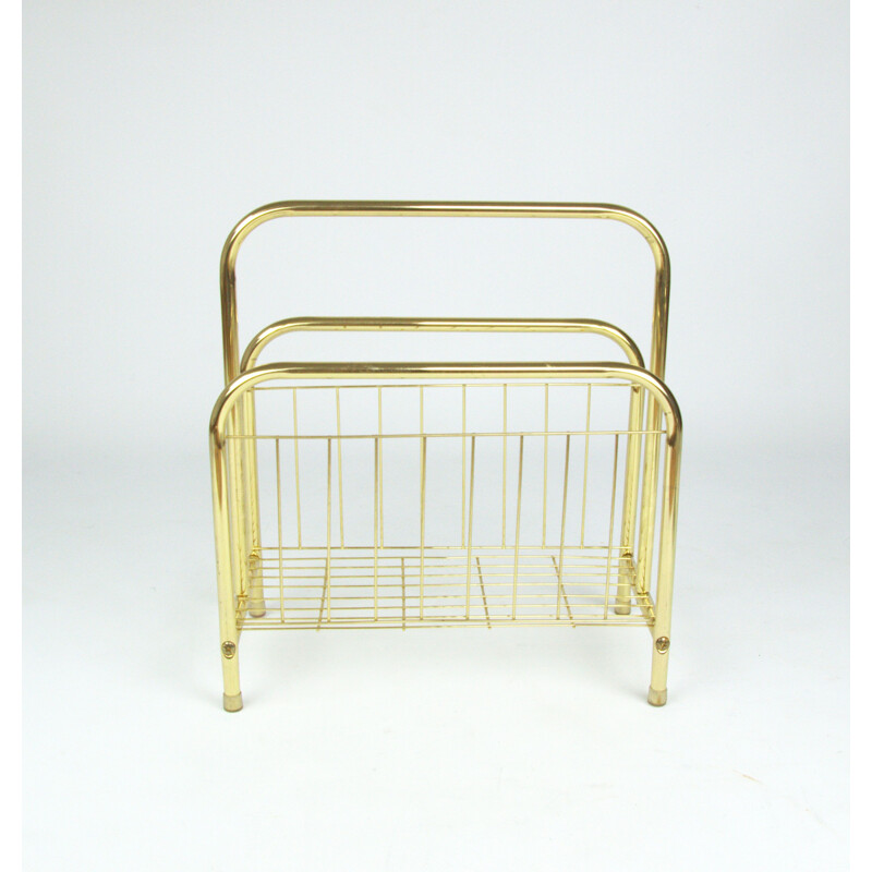 Vintage golden magazine rack 1970