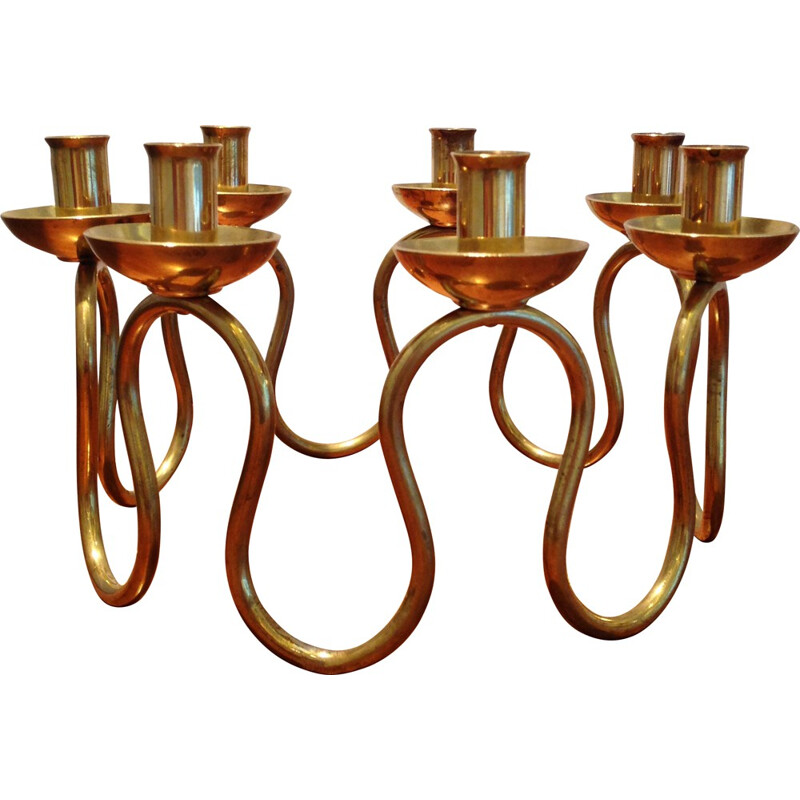 Svenskt Tenn brass candelabra, Lars HOLMSTROM - 1960s