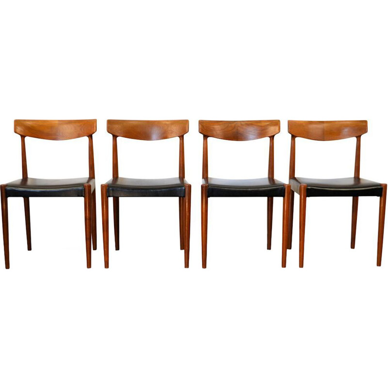 Ensemble de 4 chaises à repas vintage en teck par Knud Faerch for Slagelse Møbelvaerk,1960 