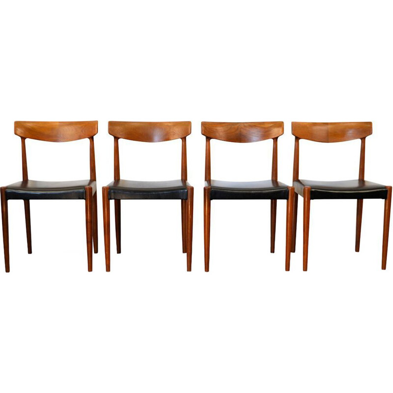 Set of 4 Danish vintage dining chairs in teak by Knud Faerch for  Slagelse Møbelvaerk ,1960