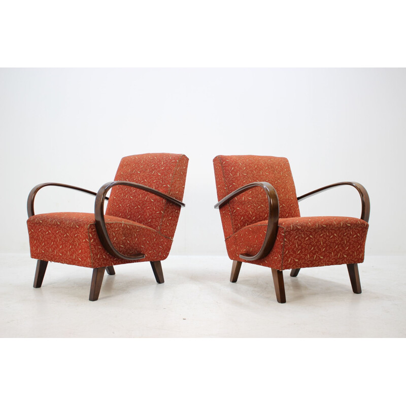 Set of 2 vintage retro armchairs by Jindřich Halabala