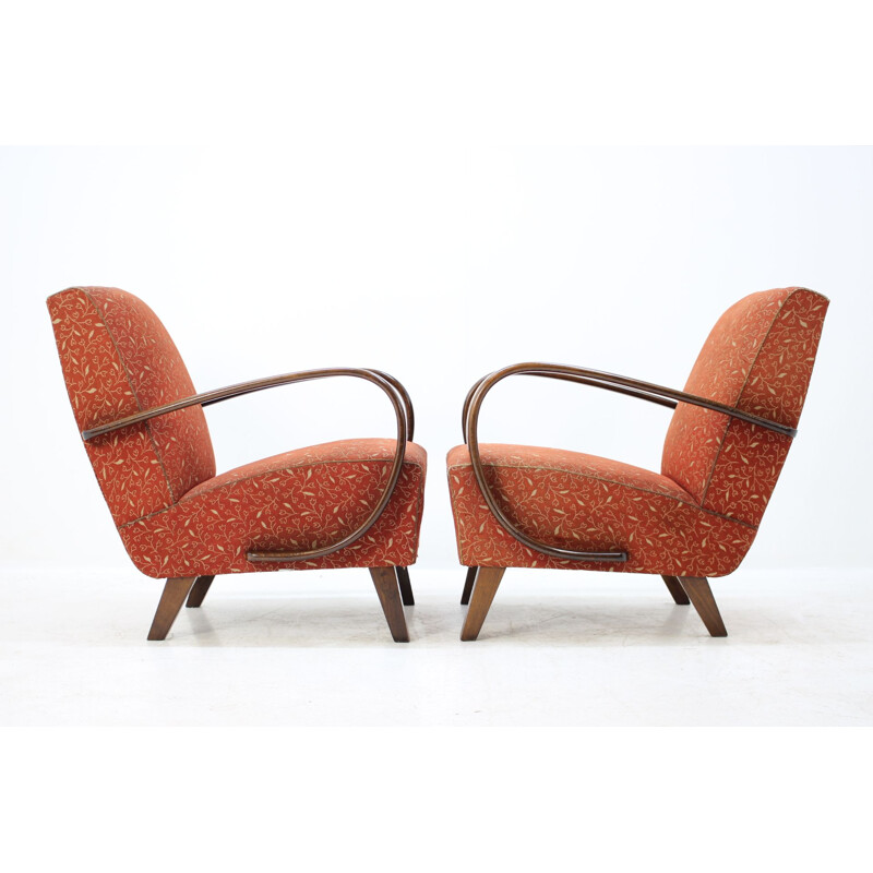 Set of 2 vintage retro armchairs by Jindřich Halabala