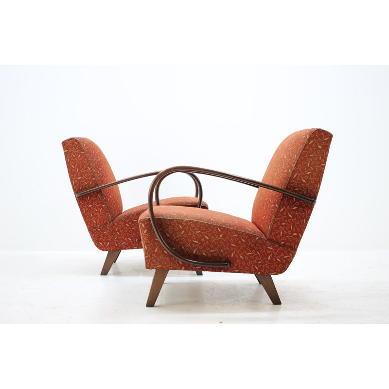 Set of 2 vintage retro armchairs by Jindřich Halabala