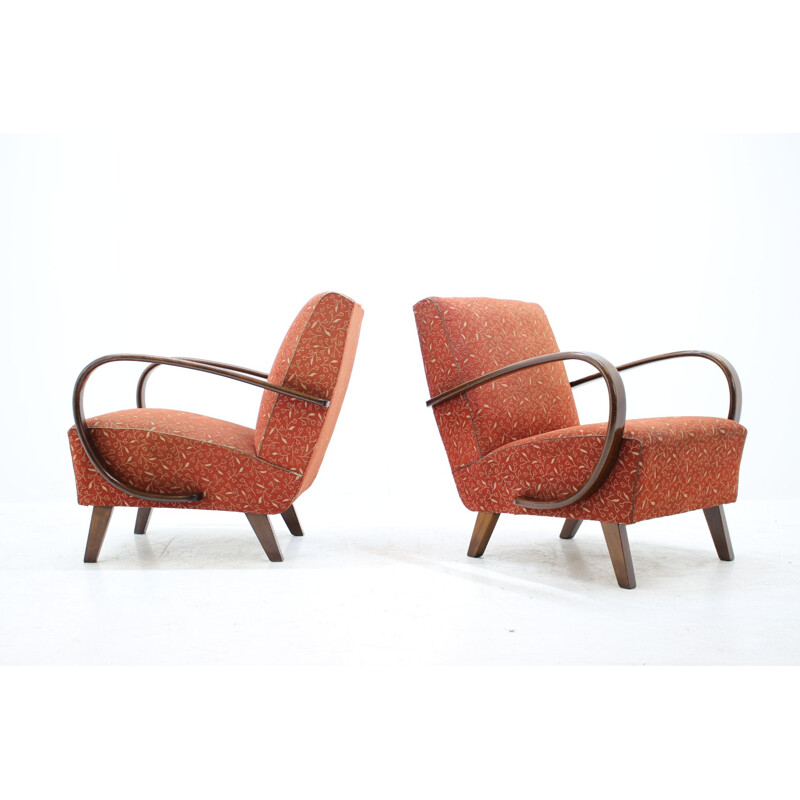 Set of 2 vintage retro armchairs by Jindřich Halabala