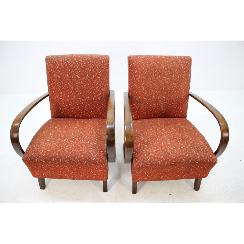 Set of 2 vintage retro armchairs by Jindřich Halabala