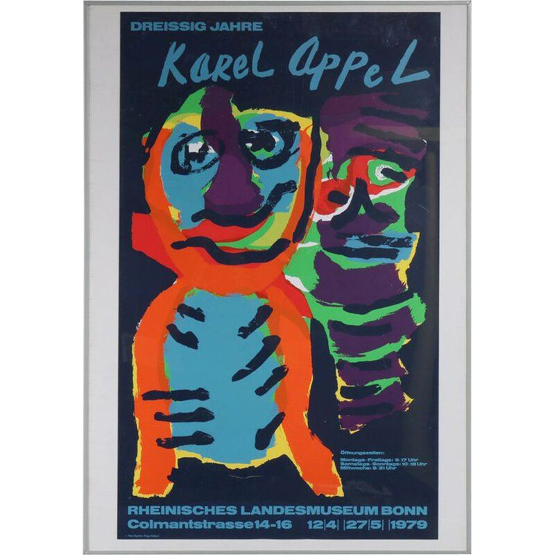 Vintage-Siebdruck von Karel Appel für das Rheinische Landesmuseum Bonn, 1979
