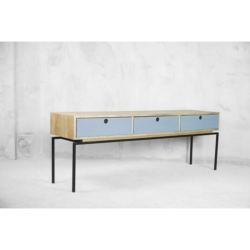 Vintage modernist minimalism Scandinavian oak console