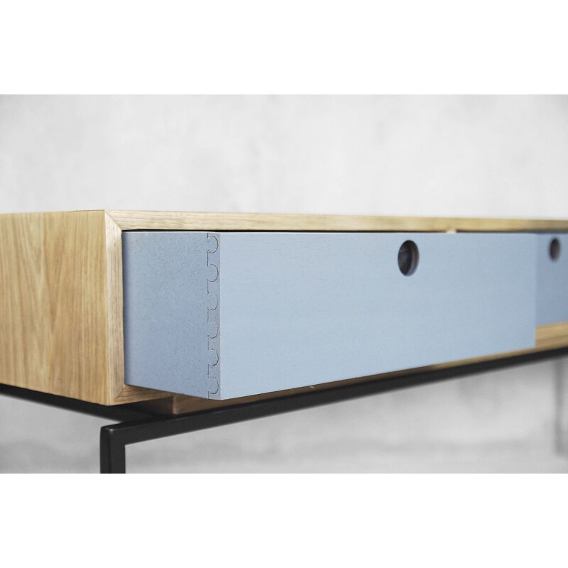 Console vintage en chêne scandinave