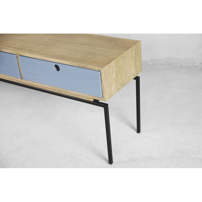 Vintage modernist minimalism Scandinavian oak console