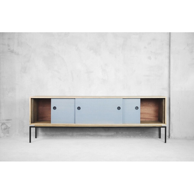 Vintage modernist minimalism Scandinavian oak sideboard