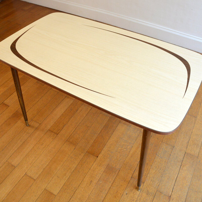 Vintage side table mid-low in wood and formica 