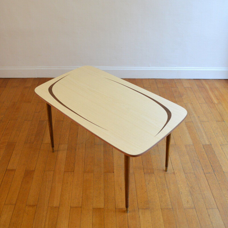 Vintage side table mid-low in wood and formica 