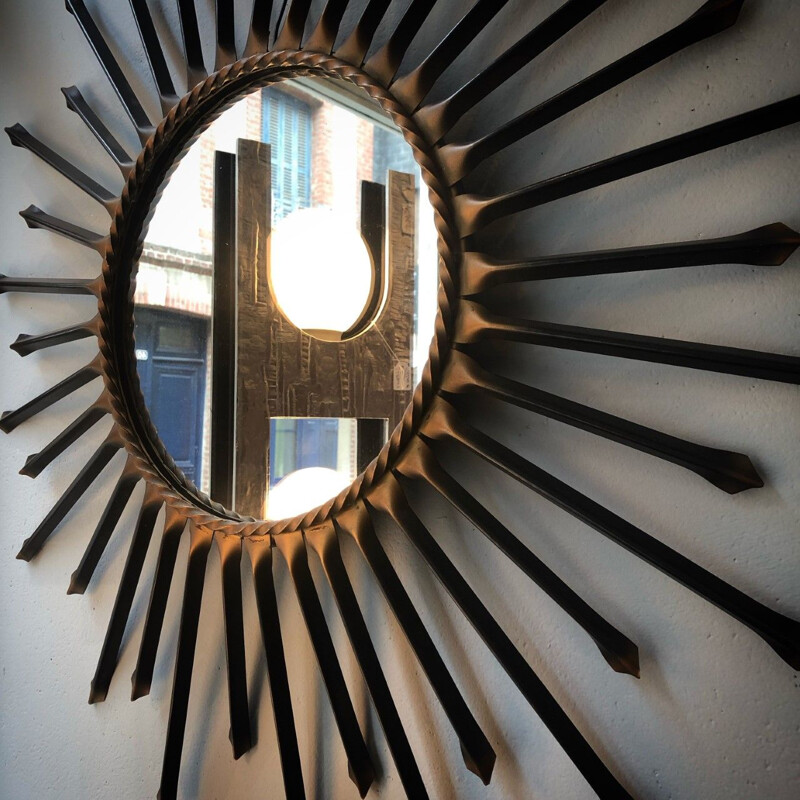Miroir soleil vintage Chaty noir 1950-60s