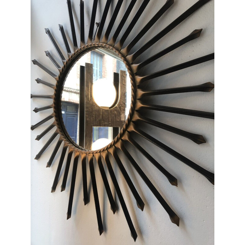Miroir soleil vintage Chaty noir 1950-60s