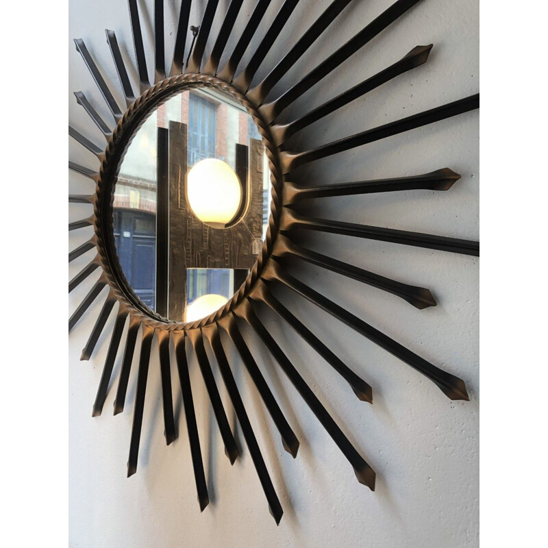 Vintage Sun Mirror Chaty black 1950 - 60s