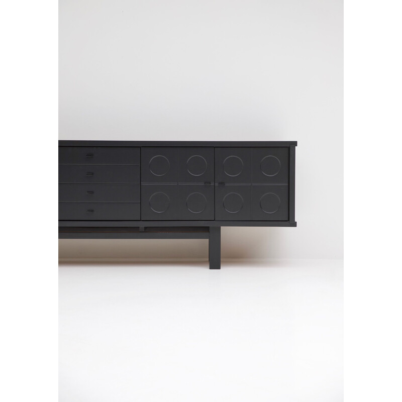 Vintage sideboard in black oak from the 70s