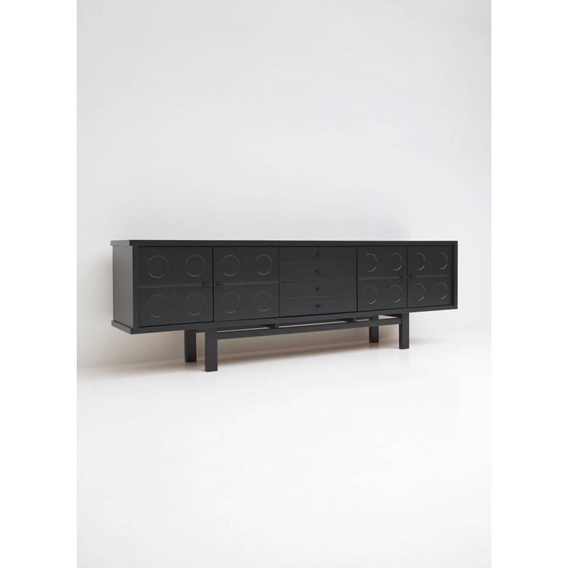 Vintage sideboard in black oak from the 70s