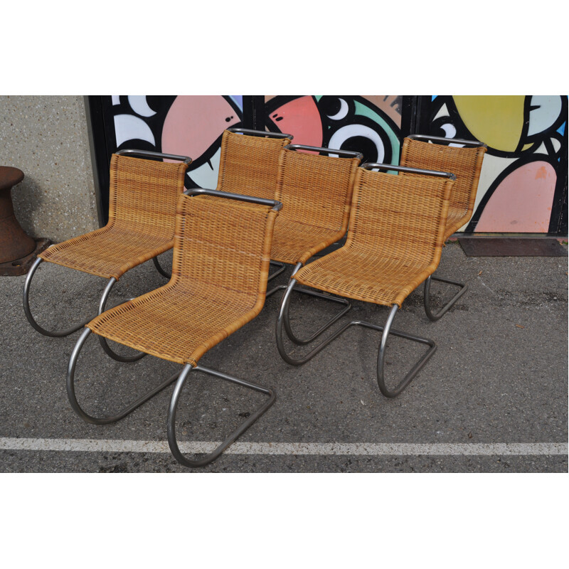 Set of 8 Knoll chairs, MIES VAN DER ROHE - 1980S